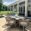 PURPLE LEAF Outdoor Dining Set for 6 with Cushions PE Rattan Champagne