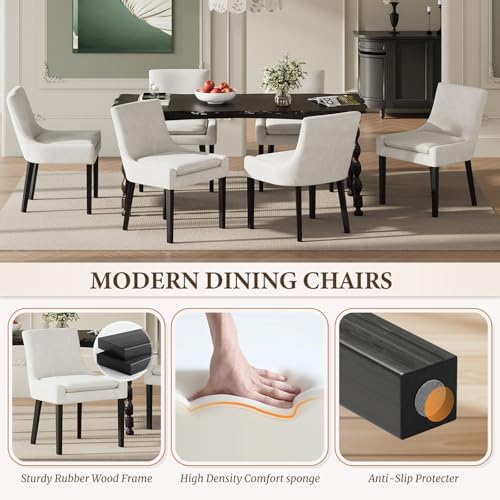 MALOL Dining Chairs Set of 4, Beige