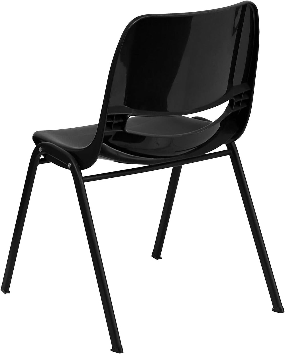 Flash Furniture HERCULES Series 880 lb. Capacity Black Ergonomic Shell Stack ...