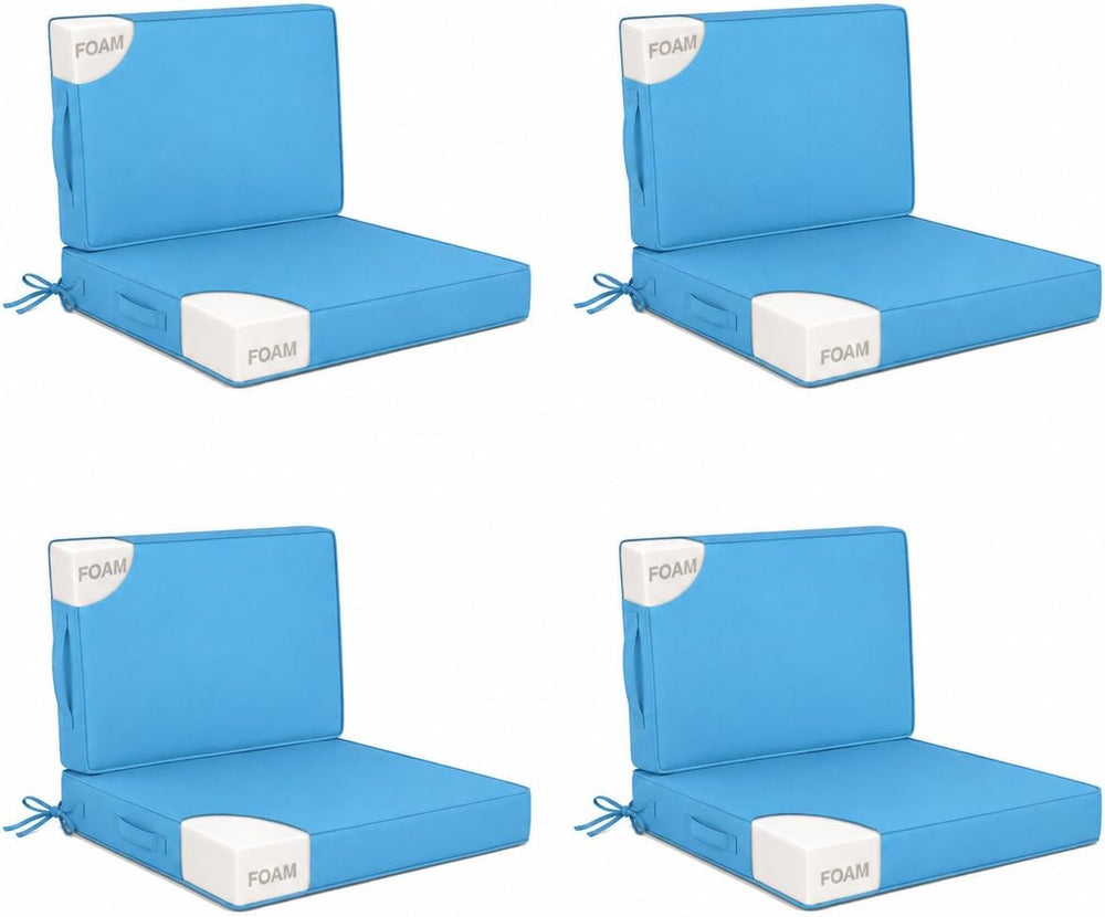 22x22 in Outdoor Foam Deep Seat Cushion Set of 4, Water-Resistant & Fade-...