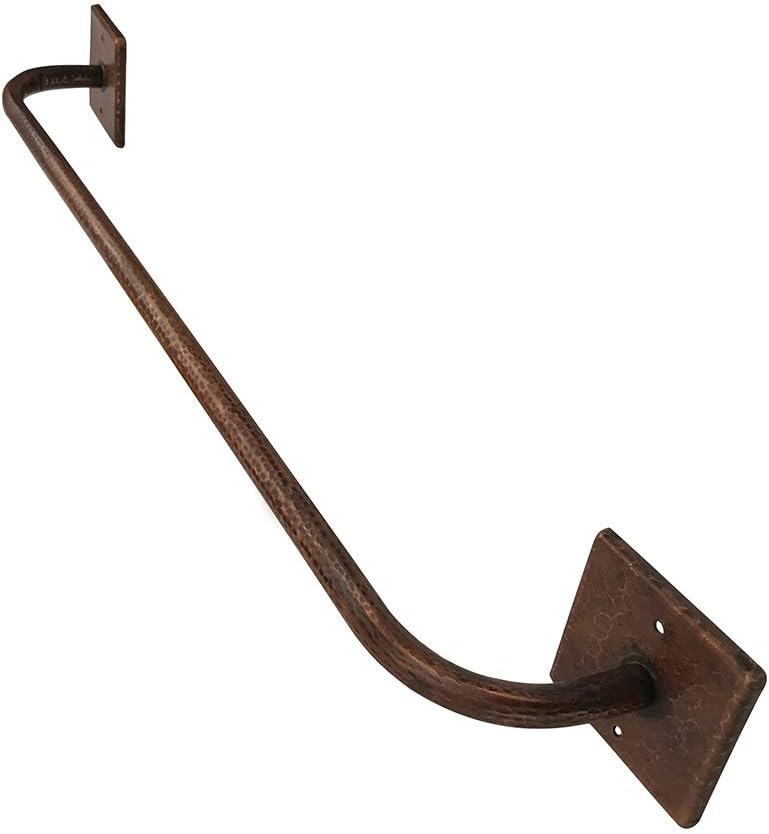 Premier Copper Products TR24DB 24-Inch Hand Hammered Copper Towel Bar, Oil Ru...