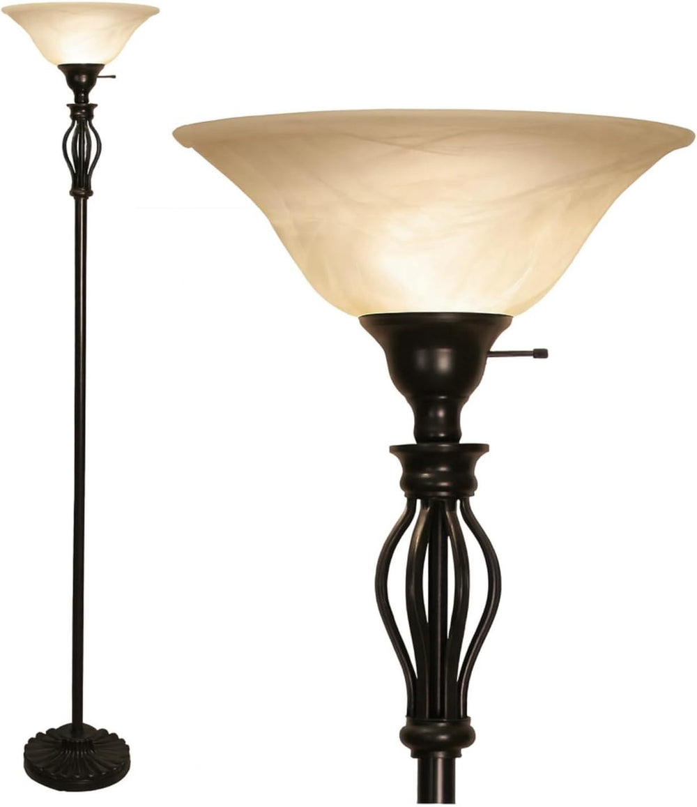 LIGHTACCENTS Torchiere Floor Lamp, 72" Bronze Standing Lamp