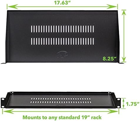 NavePoint Cantilever Server Shelf Vented Shelves Rack Mount 19 Inch 1U Black ...