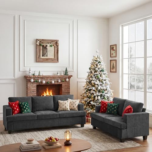 Apicizon Loveseat & 3 Seater Sofa Sets, 89" Couch Sofa Set for Livin...