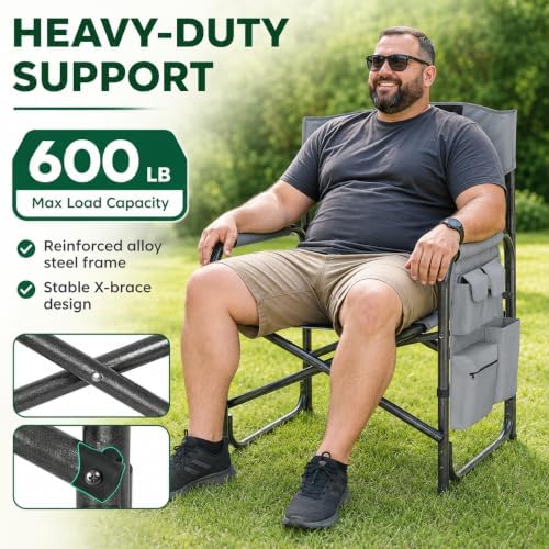 Colegence Oversized Camping Chairs, for Lawn, Soccer, Sport 600-lb Capacity