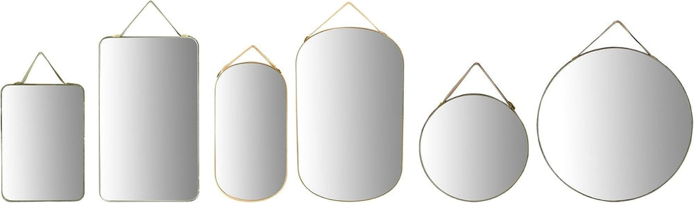Creative Co-Op Various Velvet Edged Wall Mirrors, Multicolor, Set of 6