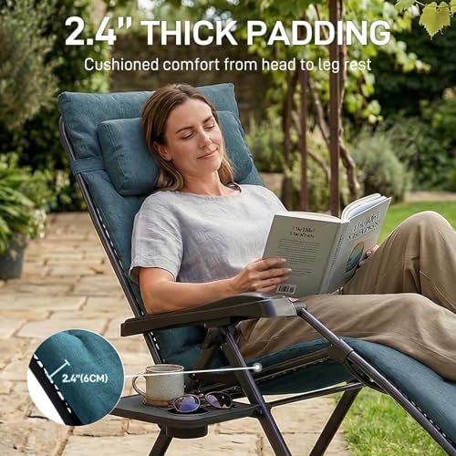 EVER ADVANCED Aluminum Zero Gravity Chair, 2.4" Padded, 350 lb Capacity