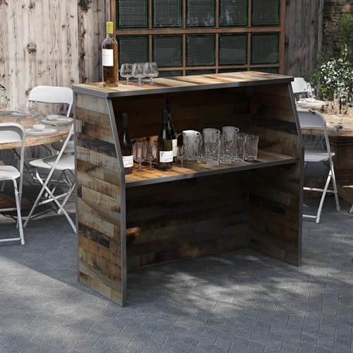 Flash Furniture Wood Folding Event Bar, Natural