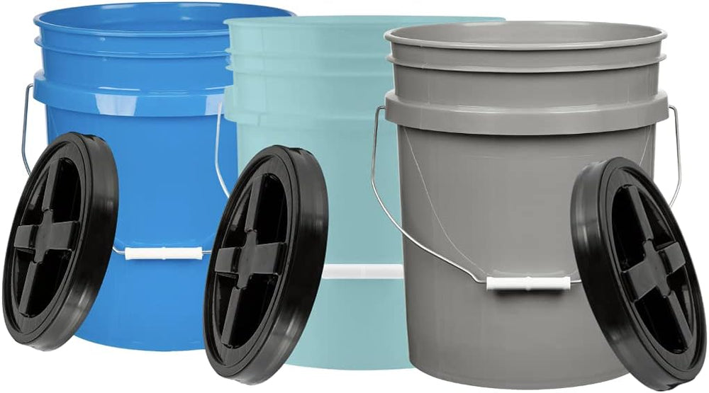 House Naturals 5 Gallon Food Grade Bucket Pail with Airtight Screw on Lid (Pa...