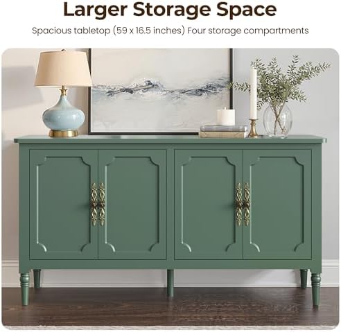FansaFurn 58" Sideboard Buffet Cabinet for Kitchen & Coffee Bar, Green2