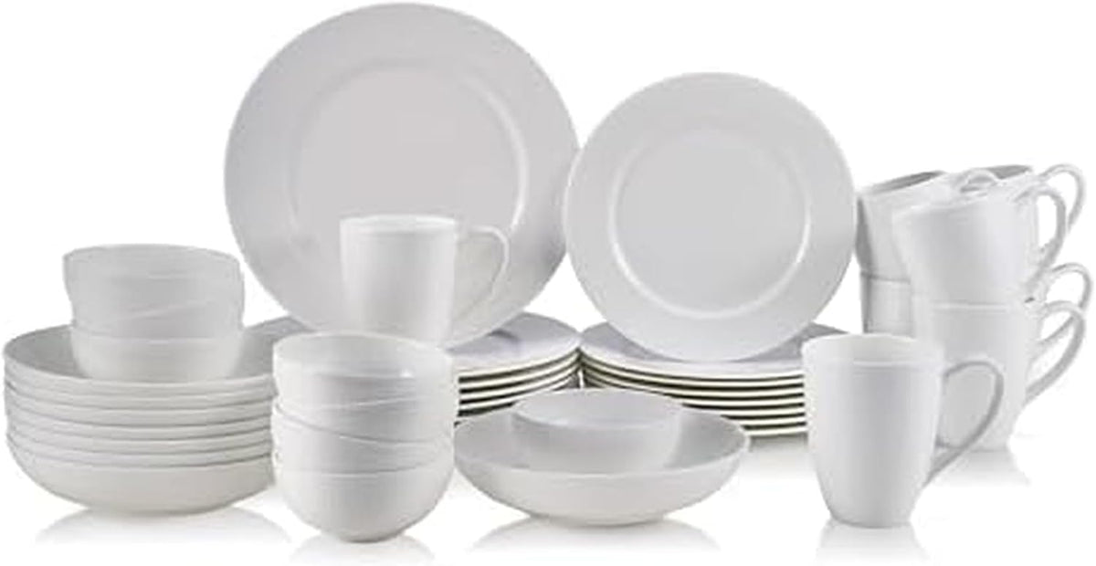 Mikasa Annabelle 40-Piece Dinnerware Set Service for 8 Bone China White