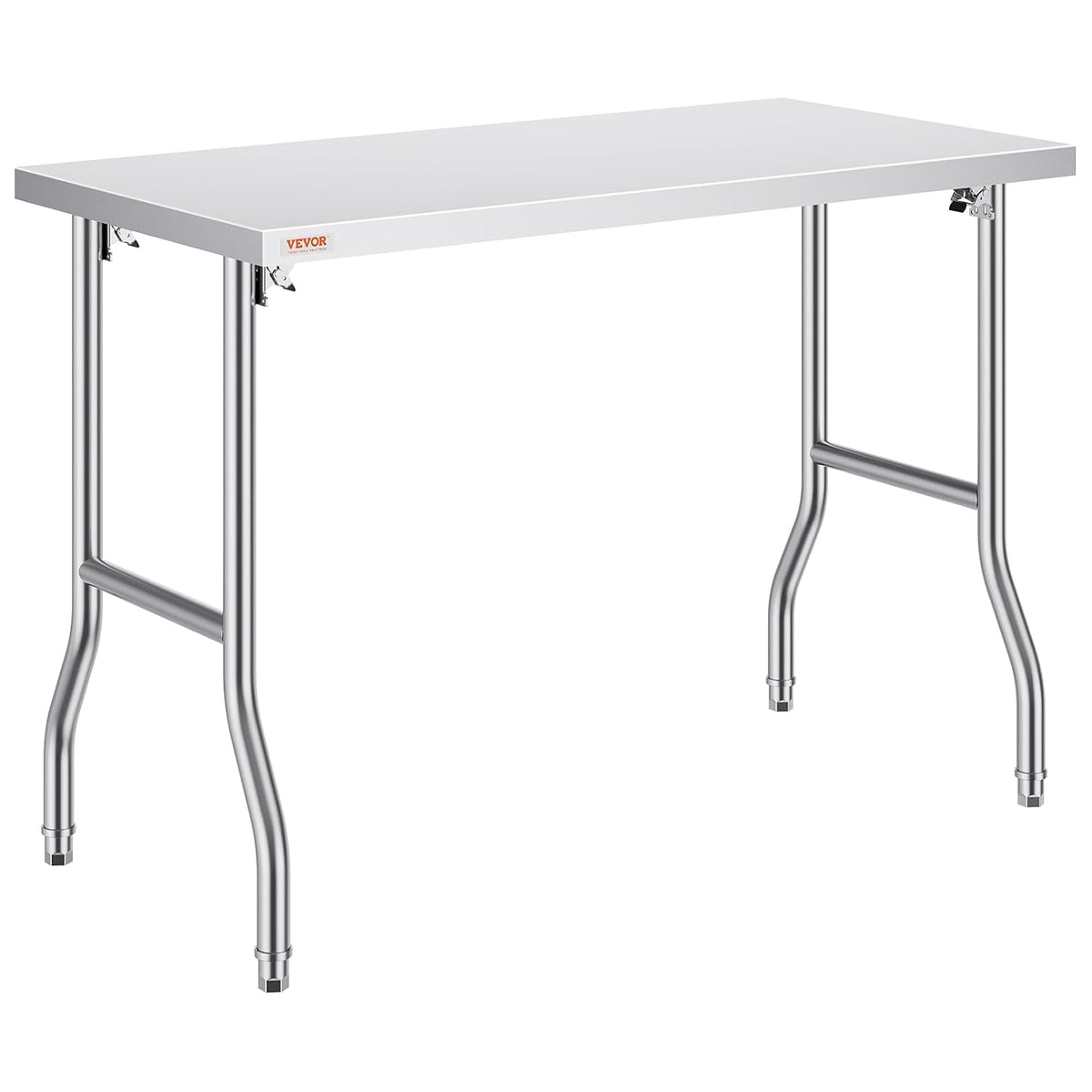 VEVOR Stainless Steel Foldable Work Table, 24 * 48 Inch Heavy Duty Food Outdoor Stainless Steel Worktable for Commercial Kitchen Restaurant