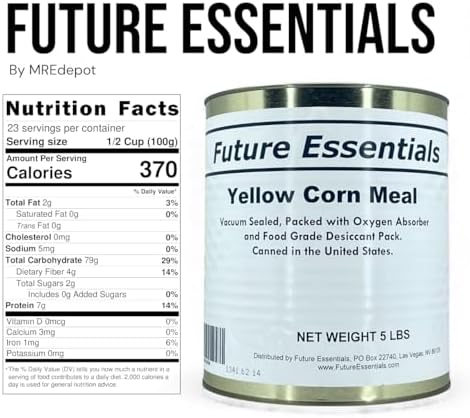 Future Essentials Yellow Corn Meal – #10 Size Can, 30-Year Shelf Life