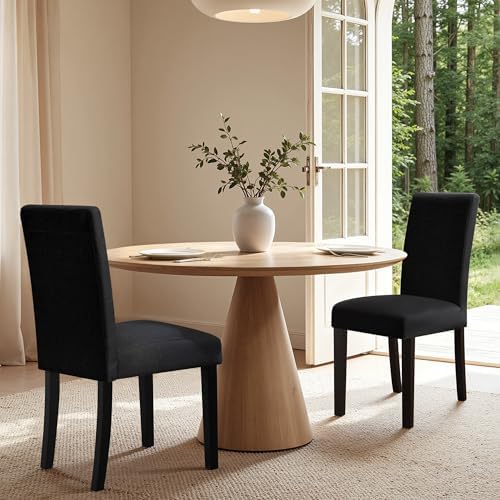 HOMYZOO Dining Chairs Set of 6, Upholstered Dining Room Chairs, Black