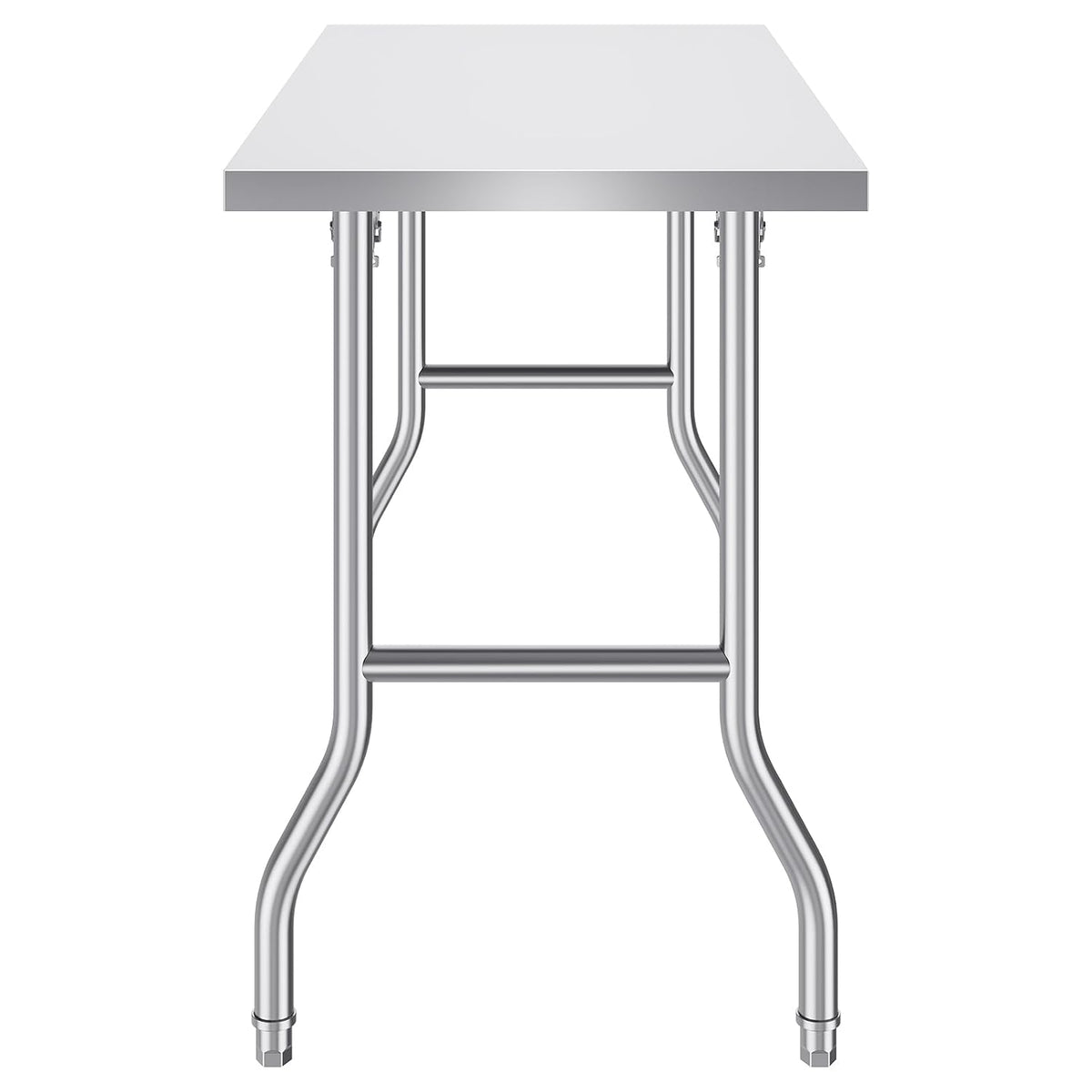 VEVOR Stainless Steel Foldable Work Table, 24 * 48 Inch Heavy Duty Food Outdoor Stainless Steel Worktable for Commercial Kitchen Restaurant