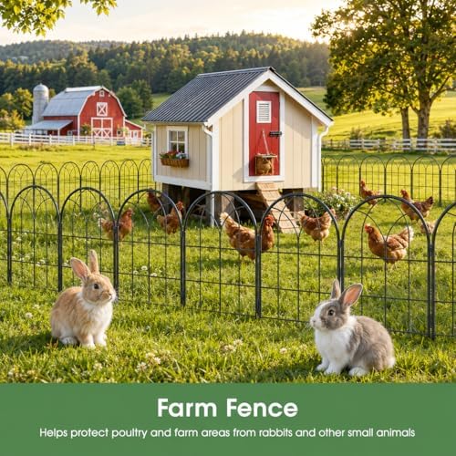 Decorative Garden Fence,10.5 ftx 15.66"H Rustproof No Dig Flower Bed Border