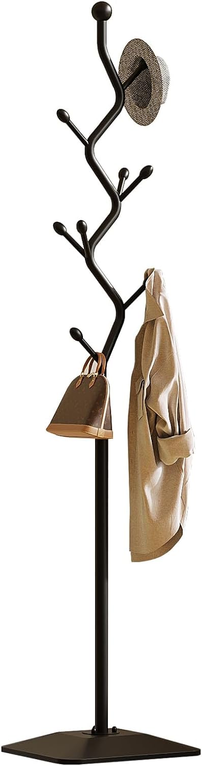 8-Hook Metal 68.8in Freestanding Coat Rack Stand, Coat Tree
