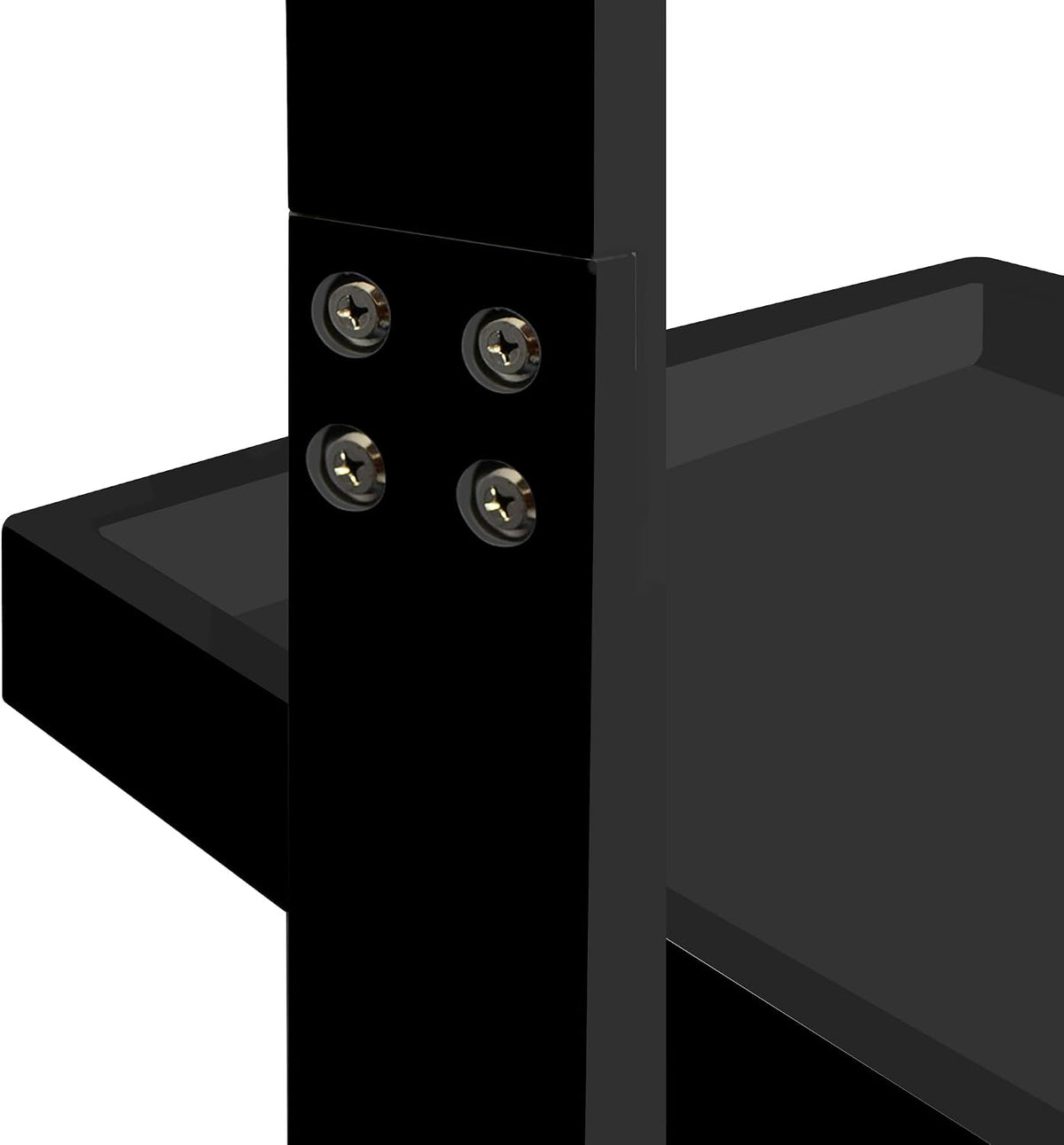 Modern 5 Tier Leaning Wall Ladder Bookshelf, Black, 70 Inches | Storage Rack, Organizer