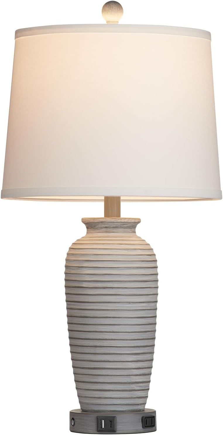 CINSARY 25" Farmhouse Jar Table Lamps Set of 2, 3 Way Touch Control Rust...