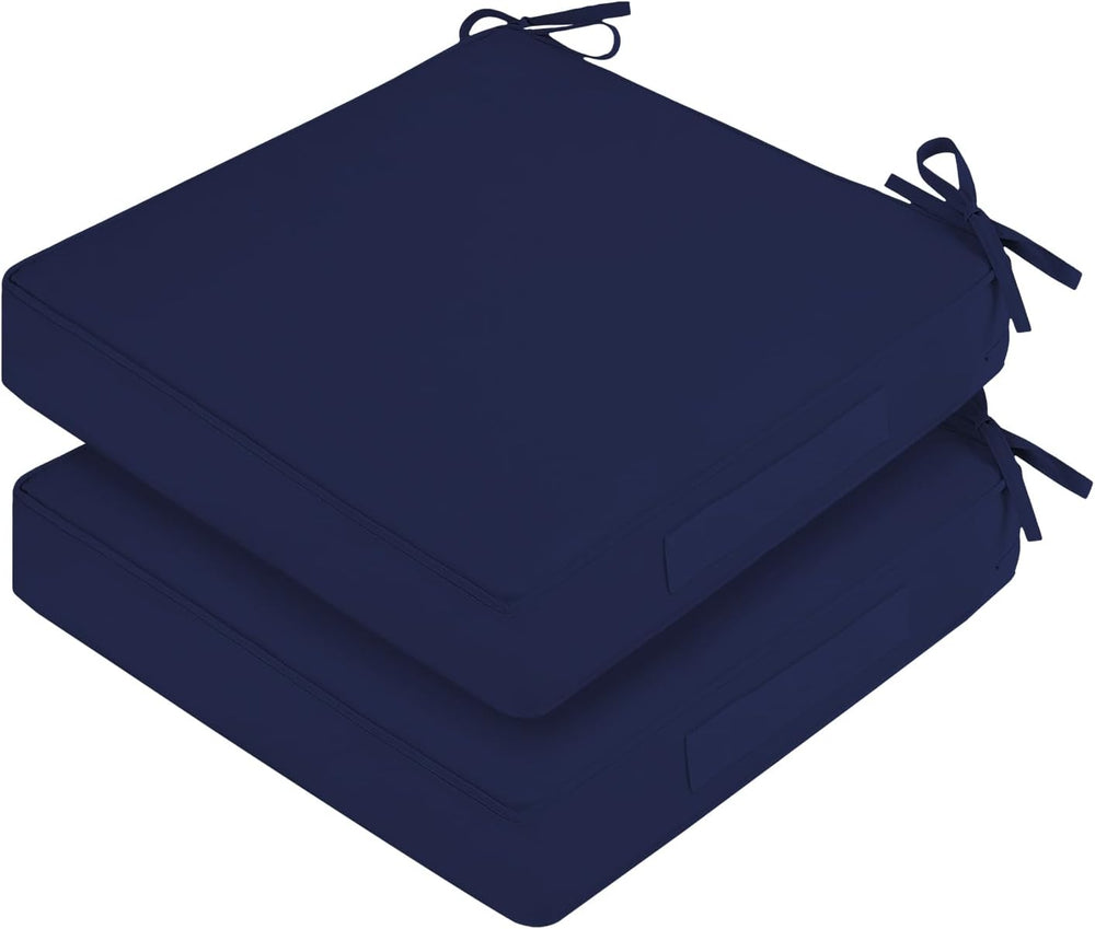 Outdoor Chair Cushions, Removable Covers, Navy, 22 x 22