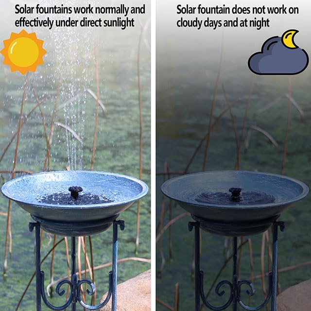 Multifunctional Solar Bird Bath, Solar Powered Bird Bath Fountain