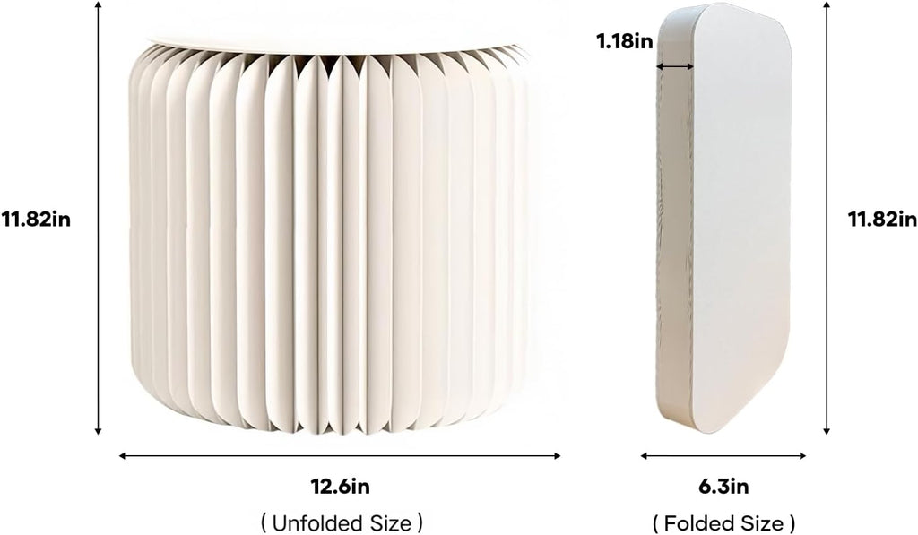 NOONTIDE Folding Stool - 12Inch Home Furniture 660lb Load Capacity Foldable Paper Stool Eco-Friendly Kraft Paper Honeycomb Design,Foldable to 1.2",Brown Modern Minimalist Stool for Living Room(White)
