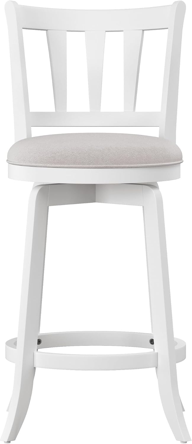 HILLSDALE Presque ISLE Wood Counter Height Swivel Stool White