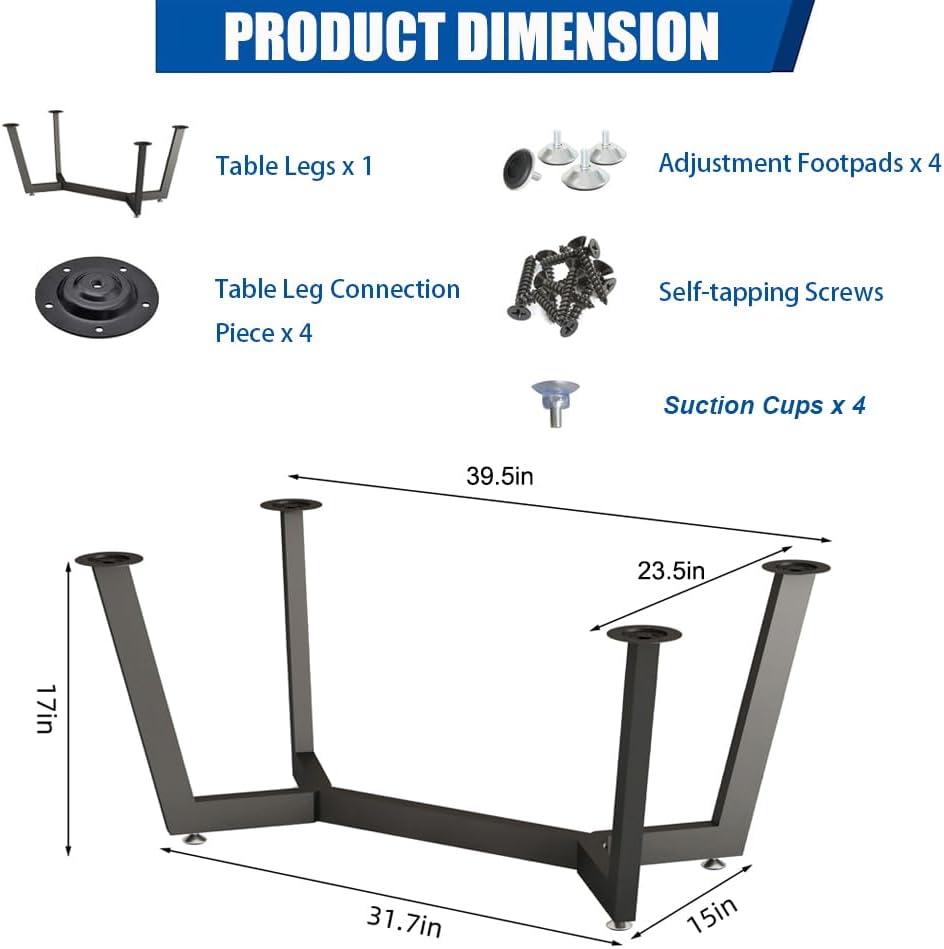KaKaBB Metal Coffee Table Legs 18 Inch, Dual Use Furniture Legs for TV Stands...
