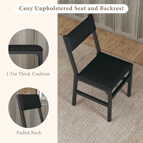 HUAHUU Dining Table Set for 4, Extendable Kitchen Table Cushion Chairs Set of 4, Rectangle Dining Table with Metal Frame & MDF Board, Folding for Small Apartment Saving Space, Gray