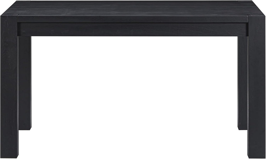 Block 55 Inch Farmhouse Rectangular Dining Table, Seats 4-6, Burnt Black