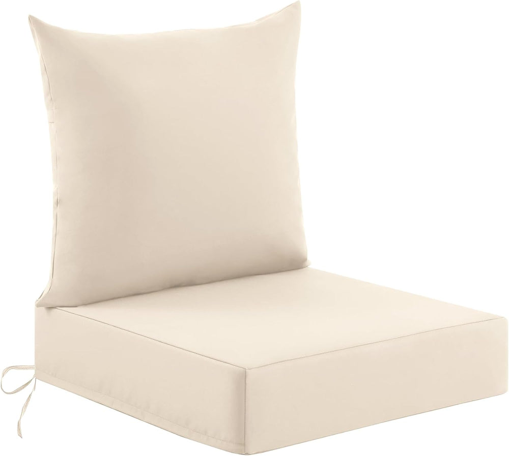 Deep Seat Patio Cushions Set of 1, 24x24x5.75 Inch, Waterproof Outdoor Chair ...