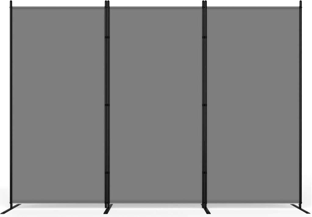 AKTOP 3 Panel Room Divider, 103" W x 70" H Folding Privacy Screen, Grey
