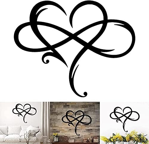 AOOLVY Infinity Heart Wall Decor, Unique Infinity Heart Metal Art Wall Decor ...