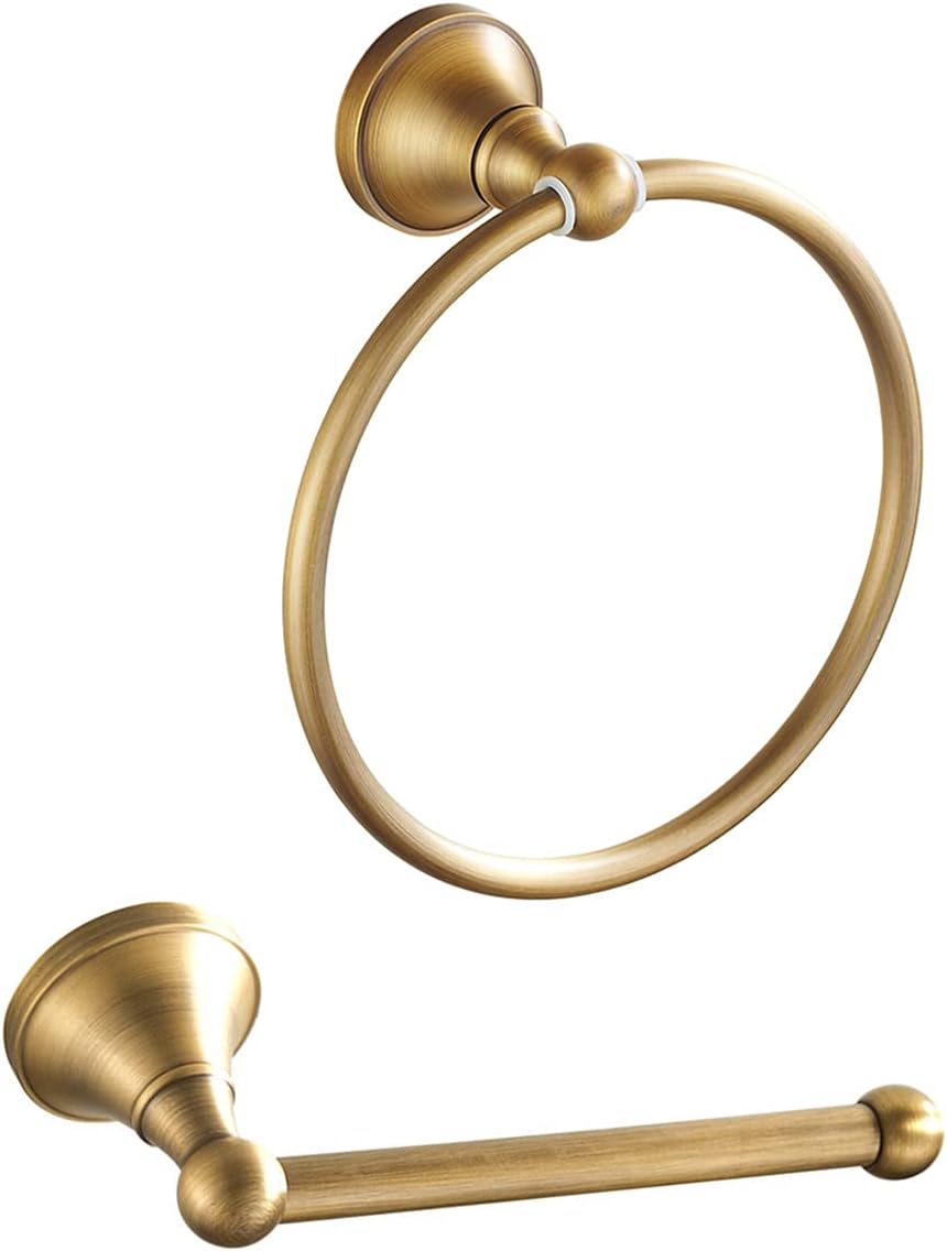 Leyden Antique Brass Toilet Paper Holder Towel Ring, Brass Hand Towel Holder ...