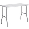 VEVOR Stainless Steel Foldable Work Table, 24 * 48 Inch Heavy Duty Food Outdoor Stainless Steel Worktable for Commercial Kitchen Restaurant