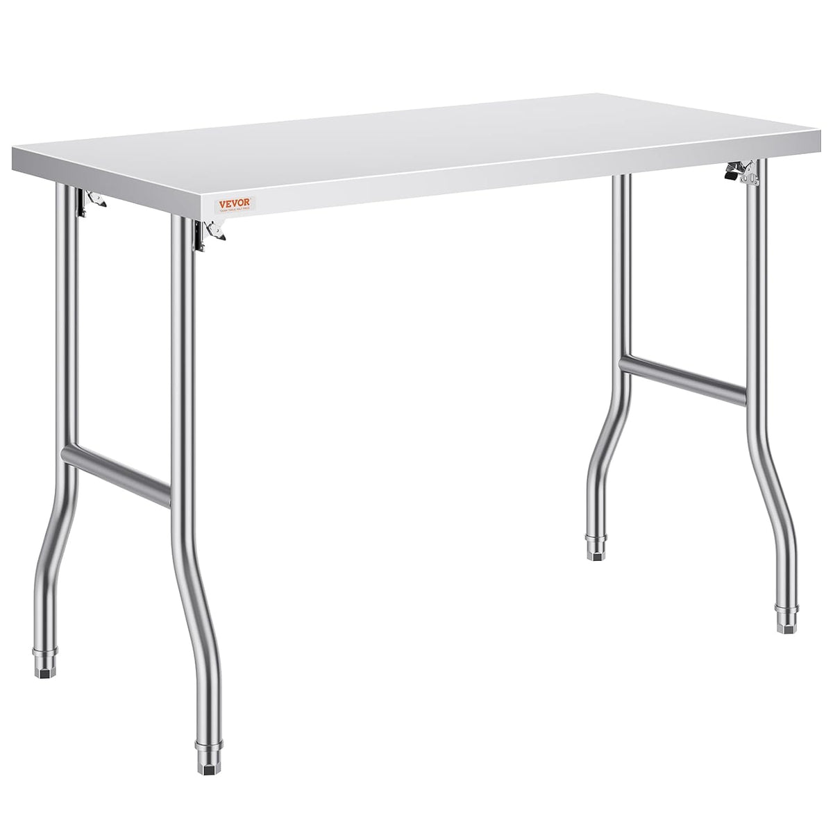 VEVOR Stainless Steel Foldable Work Table, 24 * 48 Inch Heavy Duty Food Outdoor Stainless Steel Worktable for Commercial Kitchen Restaurant
