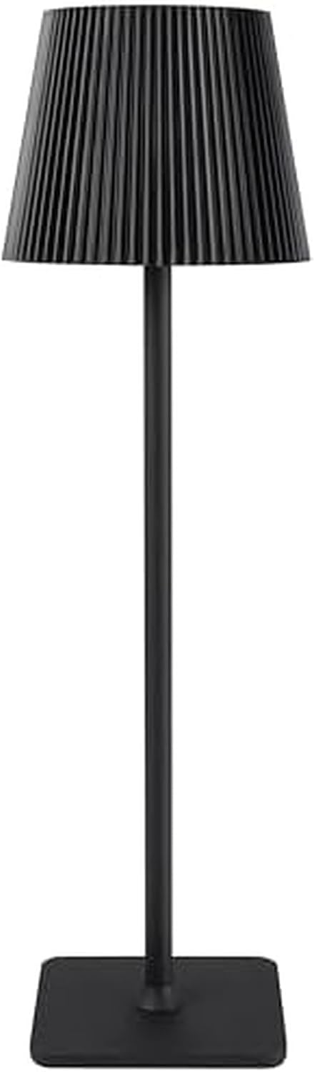 Mikasa 4.42x4.42x14.96 Inch Black Cordless Rechargeable LED Lamp with Fluted ...
