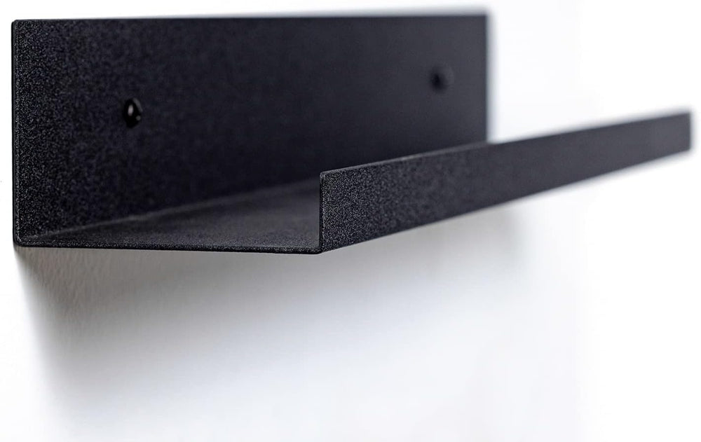 Infinite Design 48" Metal Floating Wall Shelf | Modern Black Powder-Coat...