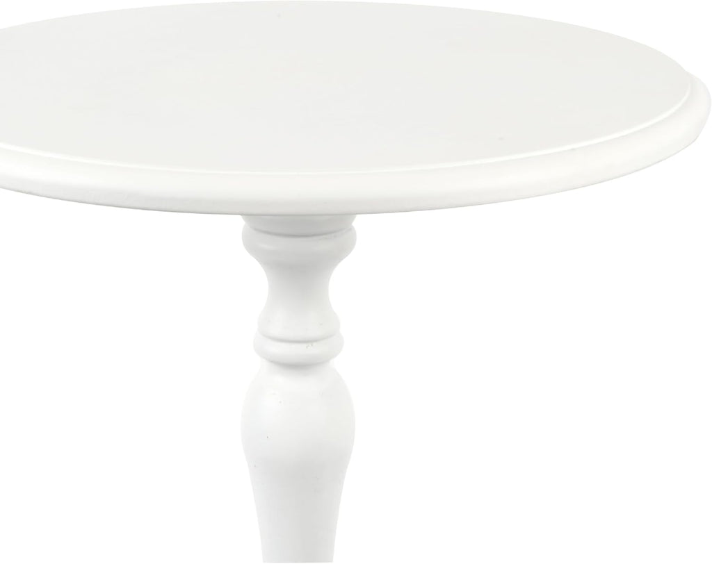 Decor Therapy Simplify Round Pedestal Accent Table, 24" x 15" x 15", White