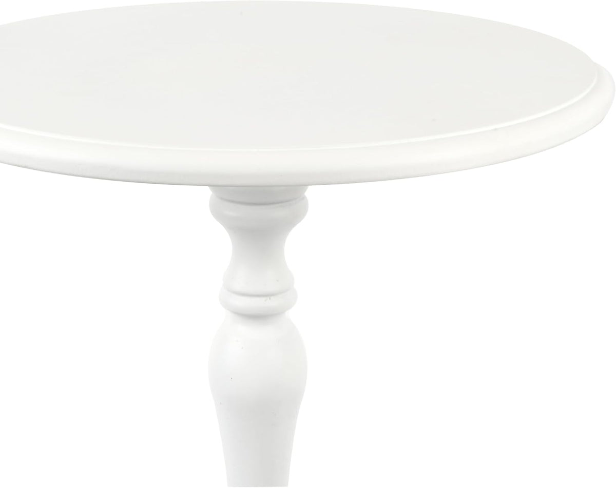 Decor Therapy Simplify Round Pedestal Accent Table, 24" x 15" x 15", White