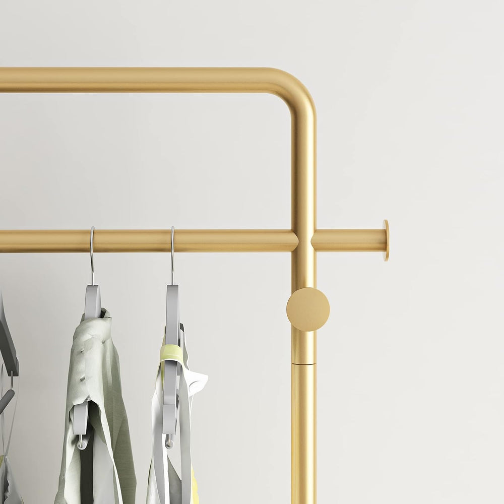 TIEOU Gold Coat Racks with Shelf, Heavy Duty Gold Clothing Racks for Boutique...