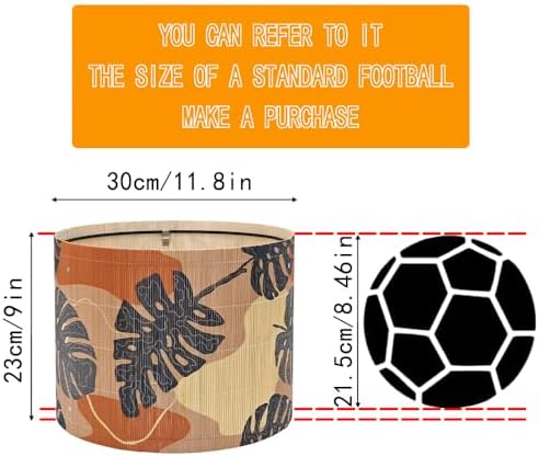 Rustic Bamboo Lampshade With Monstera Leaf Pattern, Art deco11.8 * 9Inch