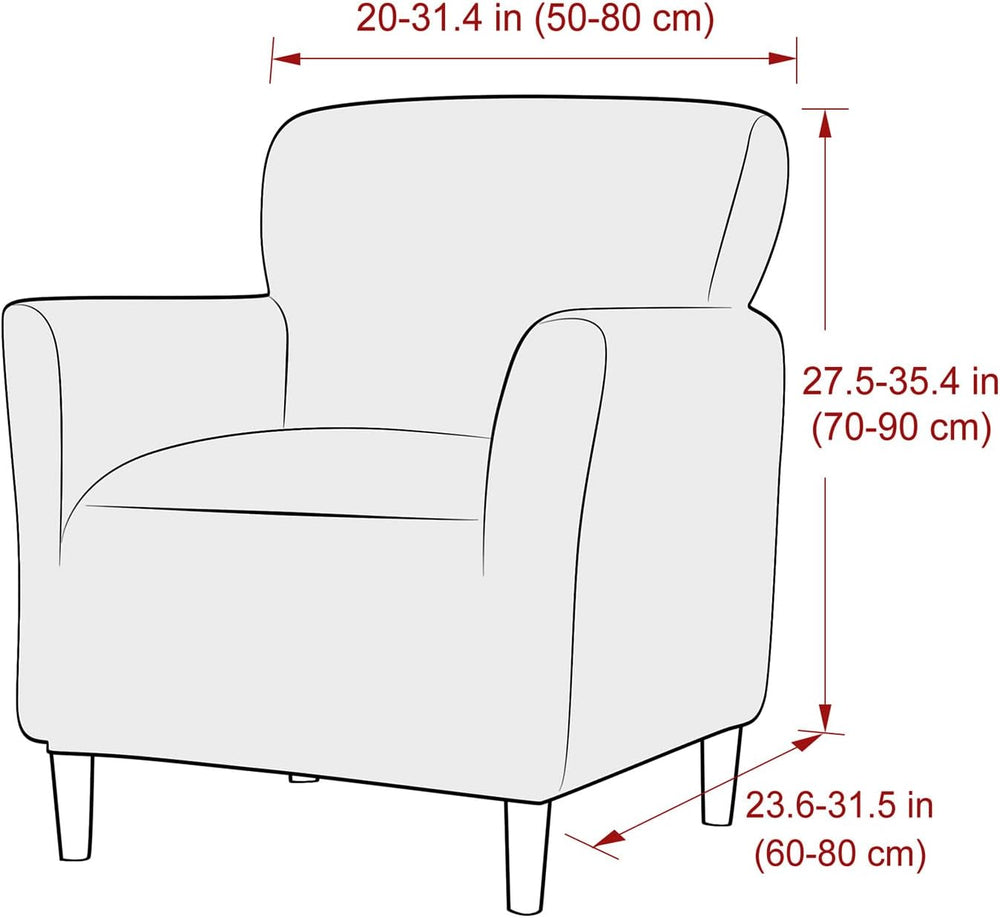 LiveGo Stretch Mid Century Modern Armchair Slipcover 1-Piece Jacquard Accent ...