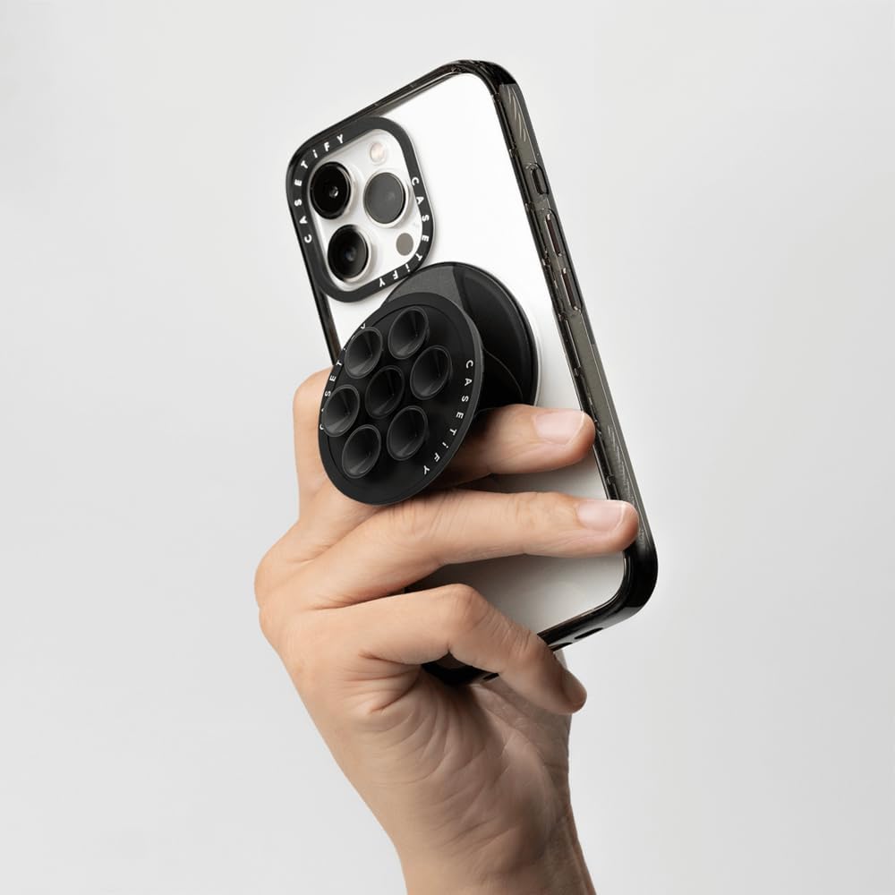 CASETiFY Snappy Snap & Stick Grip Stand Magsafe Compatible - Black