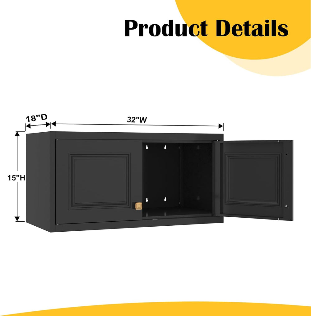 SteeLoong 15”Metal Wall Storage Cabinet,Upper Cabinet for Wardrobe