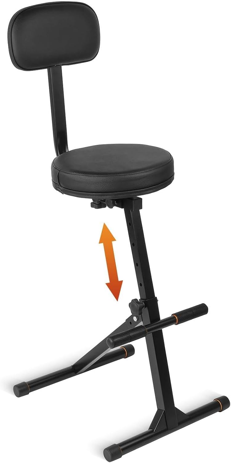 STRICH Guitar Stool With Backrest, Height Adjustable Seat With Hanger for Aco...