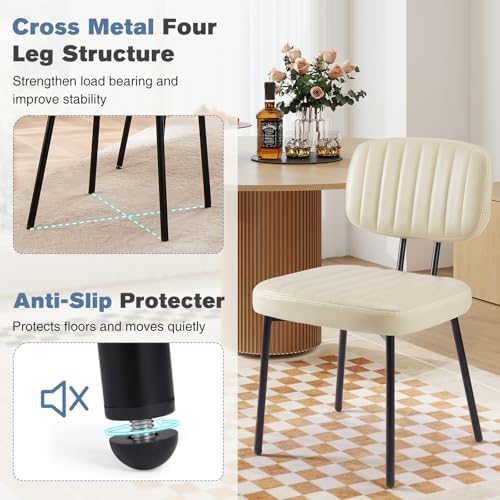 DUMOS Dining Chairs Set of 6, PU Leather Dining Room Chairs with Backrest