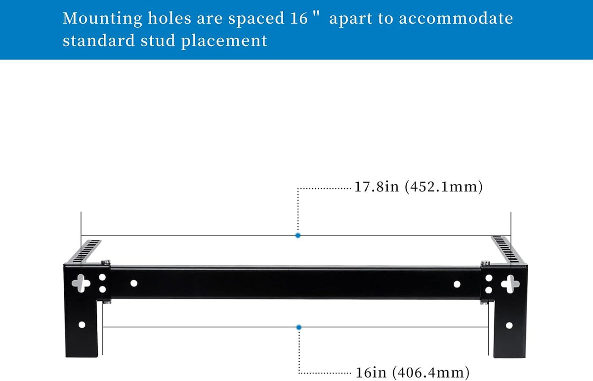 RackPath 4U Vertical Wall Mount Rack - Heavy Duty 125lbs Capacity Vertical Mounting Bracket (4U)