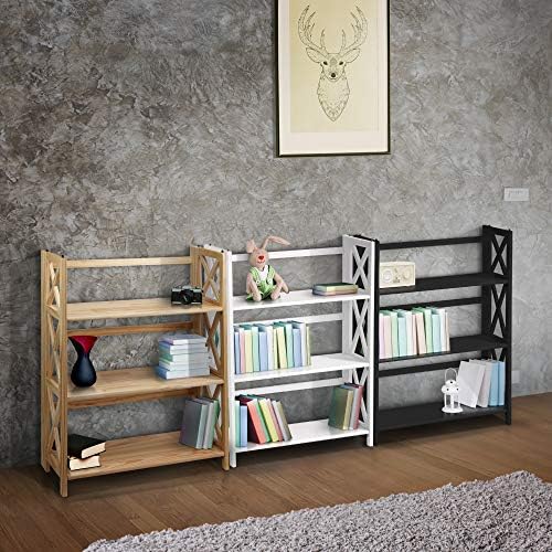 Casual Home Montego 3-Shelf White fold bookcase, 27.5" Wide