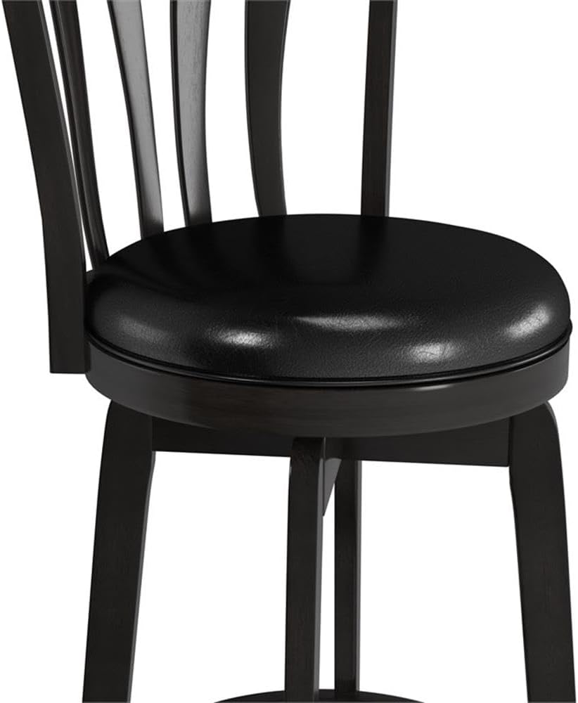 Hillsdale Savana Wood Bar Height Kitchen Stool, 29.5" High, Black